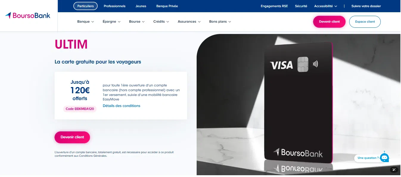 Boursorama Banque – Visa Welcome / Ultim
