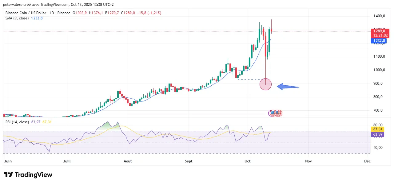 BNB  graphuique après krach